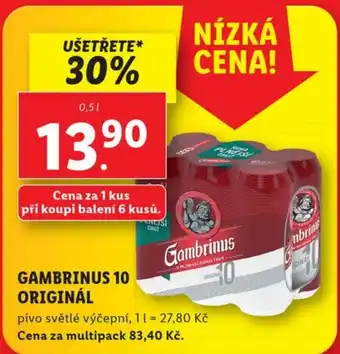 Lidl GAMBRINUS 10 ORIGINÁL nabídka