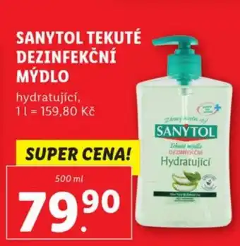 Lidl SANYTOL TEKUTÉ DEZINFEKČNÍ MÝDLO nabídka