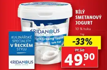 Lidl BÍLÝ SMETANOVÝ JOGURT nabídka
