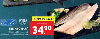 Lidl Treska obecná, cena za 100 g nabídka