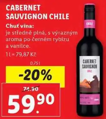 Lidl Cabernet sauvignon chile, 0,75 l nabídka