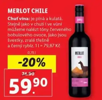 Lidl MERLOT CHILE nabídka