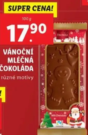 Lidl VÁNOČNÍ MLÉČNÁ ČOKOLÁDA nabídka