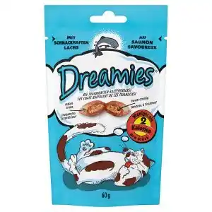 Jip Dreamies polštářky s lososem doplňkové krmivo pro kočky a koťata 60g nabídka