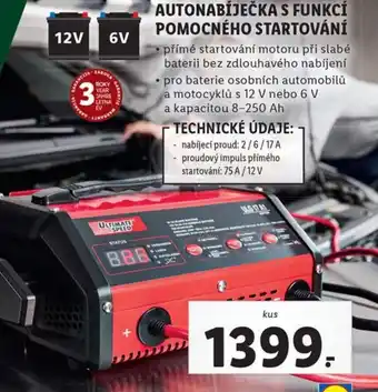 AUTONABÍJEČKA S FUNKCÍ POMOCNÉHO STARTOVÁNÍ
