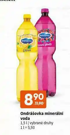 Terno Ondrášovka minerální voda nabídka