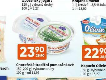 Terno Choceňské tradiční pomazánkové nabídka