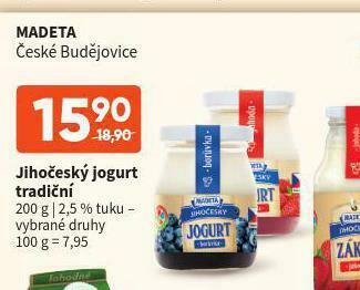 Terno Jihočeský jogurt tradiční nabídka