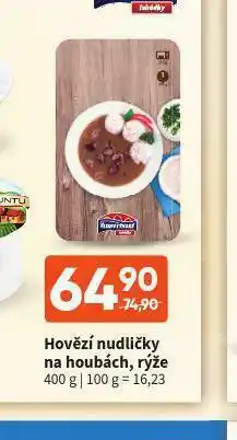 Terno Hovězí nudličky na houbách, rýže nabídka