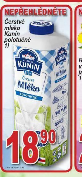 Lidl Čerstvé mléko kunín nabídka