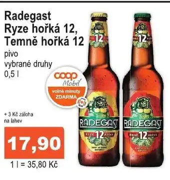 COOP DISKONT Radegast Ryze hořká 12, Temně hořká 12 nabídka