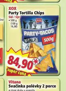 Norma Xox party tortilla chips nabídka