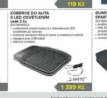 Auto Kelly Koberec do auta s led osvětlením nabídka