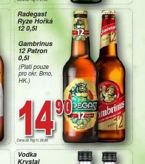 Lidl Pivo radegast ryze hořká 12 nabídka