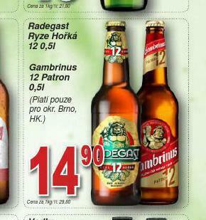 Lidl Pivo gambrinus patron 12 nabídka