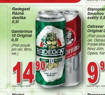 Lidl Pivo radegast rázná 10 nabídka
