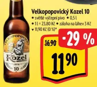Albert Velkopopovický Kozel 10 nabídka