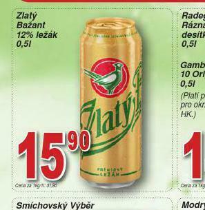 Lidl Pivo zlatý bažant 12% ležák nabídka