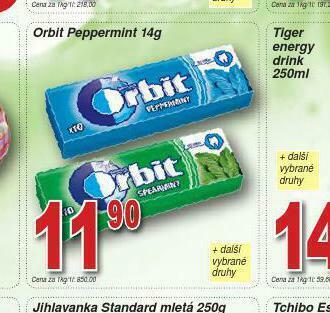 Lidl Orbit peppermint nabídka