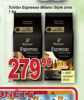 Lidl Tchibo espresso milano style zrno nabídka