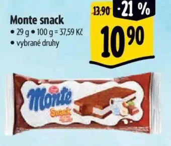 Albert Monte snack nabídka