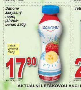 Lidl Danone zakysaný nápoj jahoda-banán nabídka