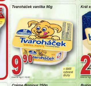 Lidl Tvaroháček vanilka nabídka