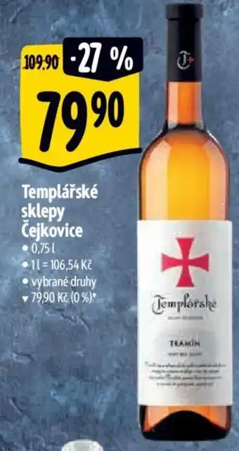 Albert Templářské sklepy Čejkovice nabídka