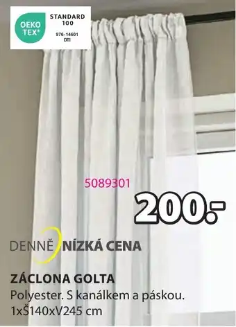 JYSK ZÁCLONA GOLTA nabídka