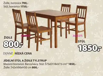 JYSK JÍDELNÍ STŮL A ŽIDLE TYLSTRUP nabídka