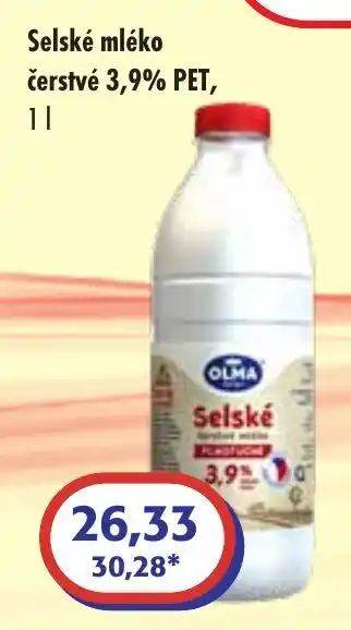 ČEPOS Selské mléko čerstvé 3,9% PET nabídka