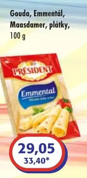 ČEPOS Gouda, Emmentál, Maasdamer, plátky nabídka