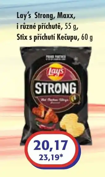 ČEPOS Lay's Strong, Maxx, i různé příchutě, 55 g, Stix s příchutí Kečupu, 60 g nabídka