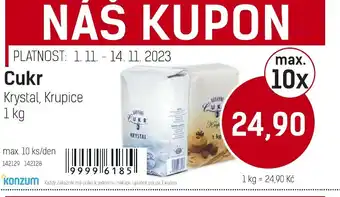 Konzum Cukr Krystal, Krupice 1 kg nabídka