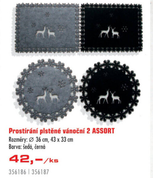 Uni Hobby Prostírání plstěné vánoční 2 ASSORT nabídka