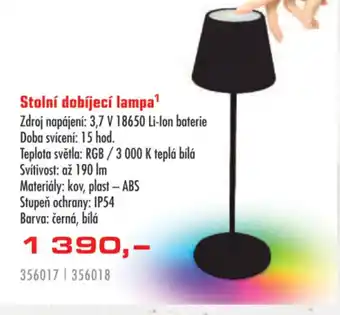 Uni Hobby Stolní dobíjecí lampa nabídka