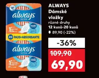 Kaufland ALWAYS Dámské vložky nabídka
