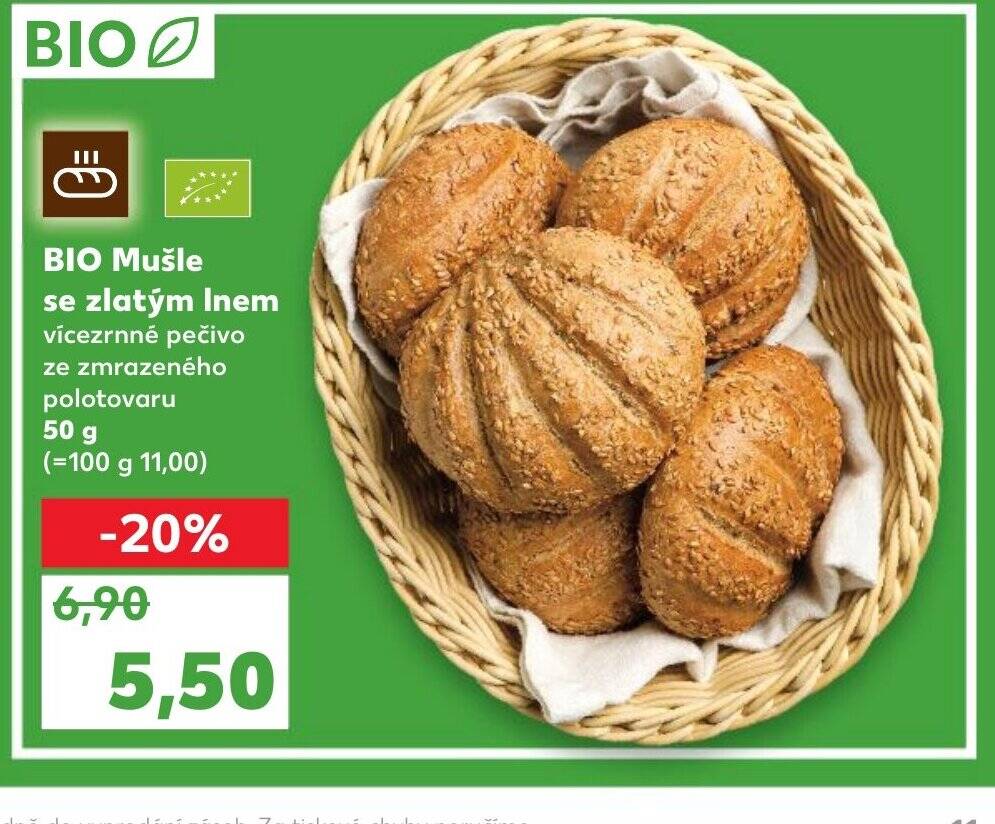 Kaufland BIO Mušle se zlatým Inem nabídka
