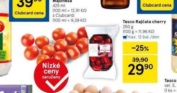 Tesco Rajčata cherry nabídka