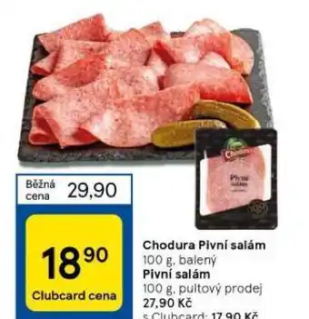 Tesco Chodura pivní salám nabídka