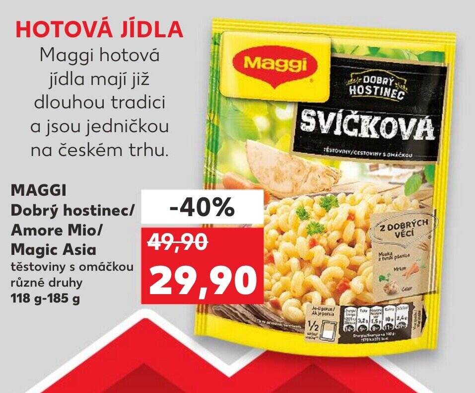 Kaufland MAGGI Dobrý hostinec/ Amore Mio/ Magic Asia těstoviny s omáčkou různé druhy 118 g-185 g nabídka