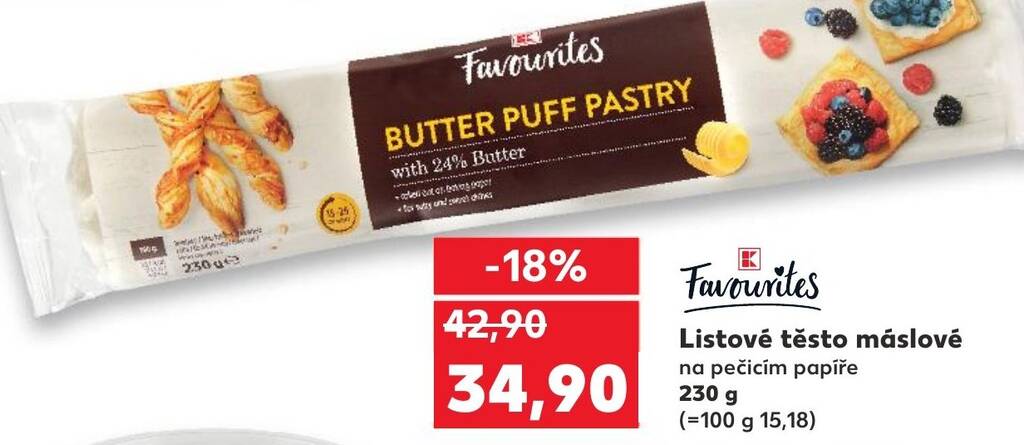 Kaufland Listové těsto máslové nabídka