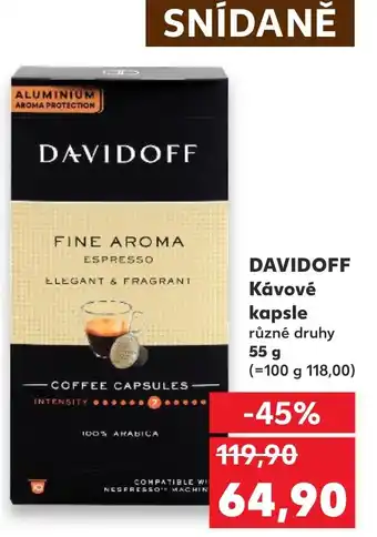 Kaufland DAVIDOFF Kavove kapsle nabídka