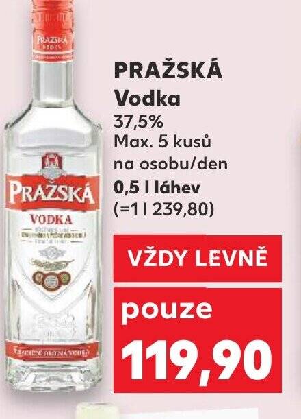 Kaufland PRAŽSKÁ Vodka nabídka