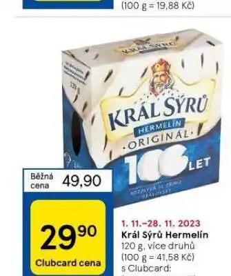 Tesco Král sýrů hermelín nabídka