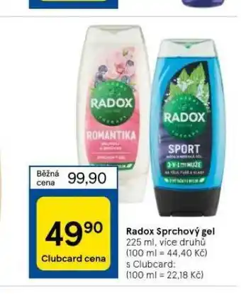 Tesco Radox sprchový gel nabídka