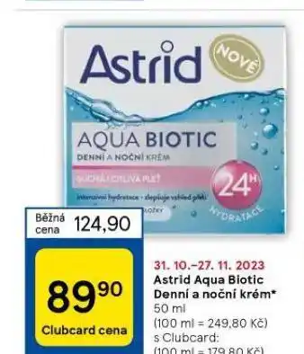 Tesco Astrid aqua biotic krém nabídka
