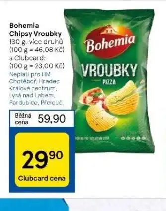 Tesco Bohemia chipsy vroubky nabídka