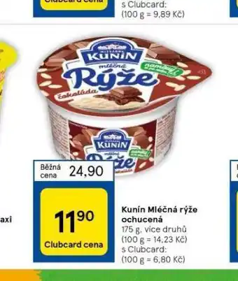 Tesco Kunín mléčná rýže ochucená nabídka