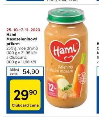 Tesco Hami masozeleninový příkrm nabídka